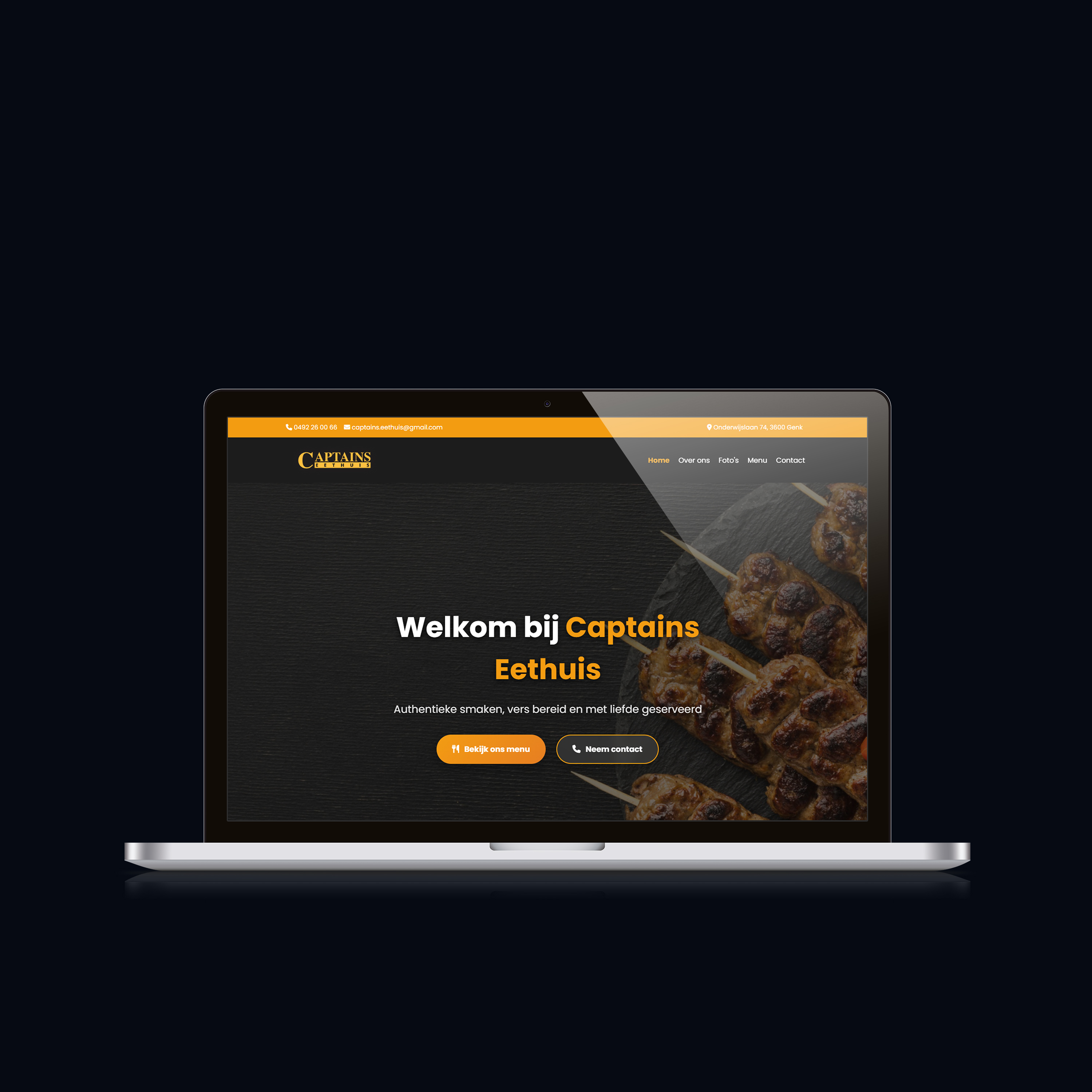Captains Eethuis Website Mockup
